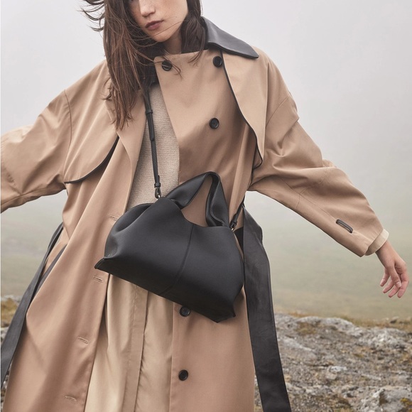 Polène Numéro Neuf Edition Textured Calf Leather Black Top Handle Bag - Picture 10 of 12